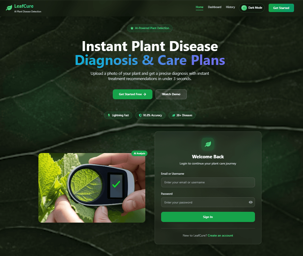 LeafCure - Multi-Crop Disease Detection System